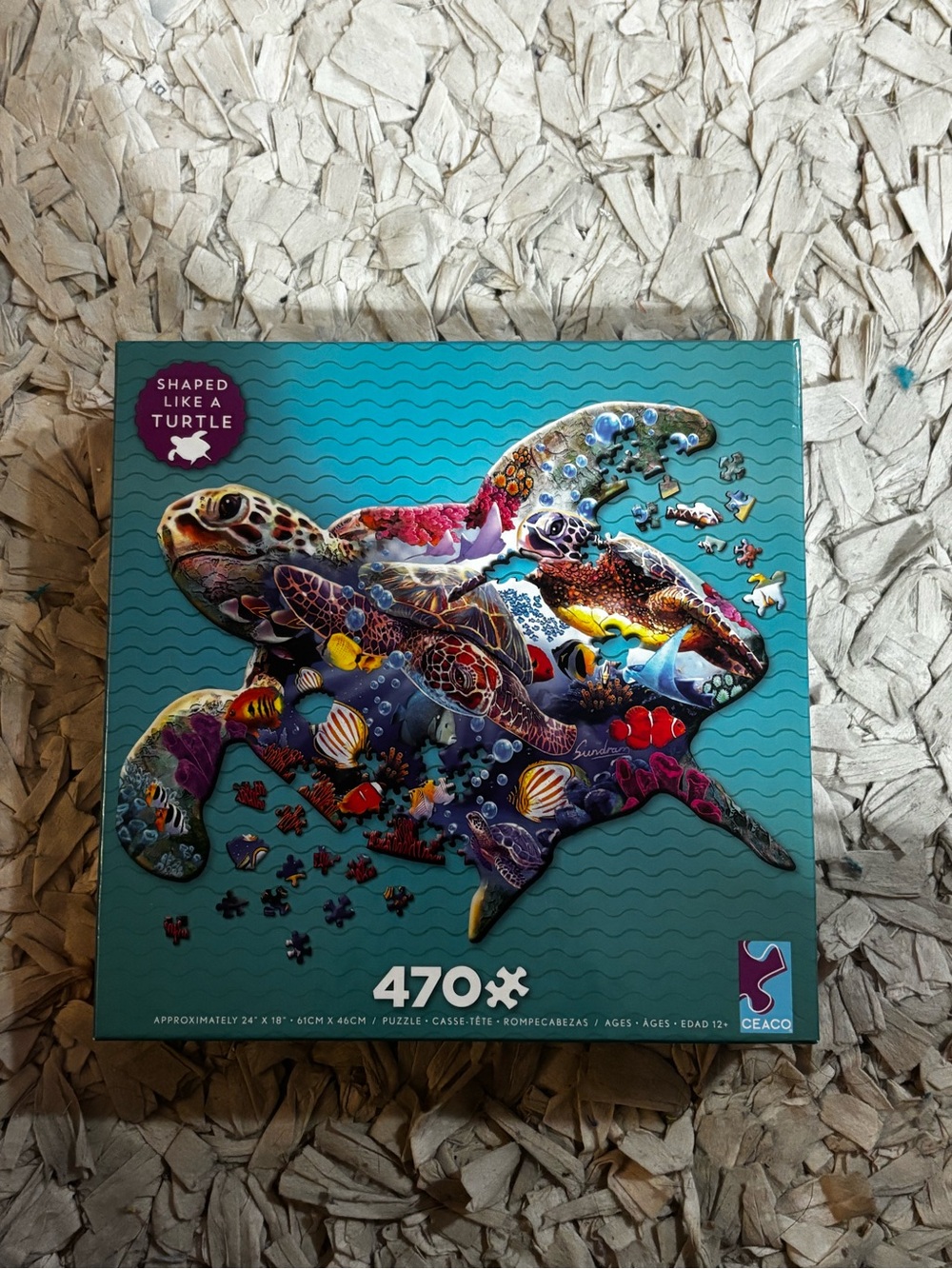 Turtle-Shaped 470-Piece Jigsaw Puzzle